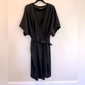 ASOS DESIGN Curve wrap midi dress in black - 20